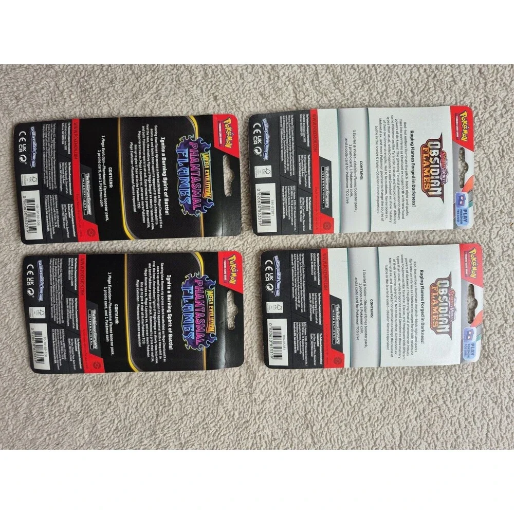 Pokemon TCG Sealed Booster Blister Lot of 4 Obsidian Flames Phantom Flames